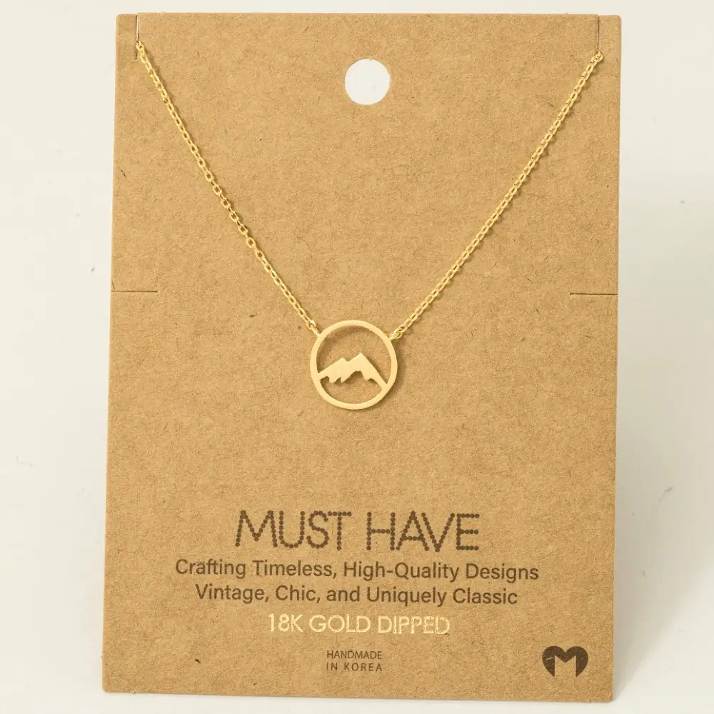 Photograph of product: Mountain Range Pendant Necklace - Gold