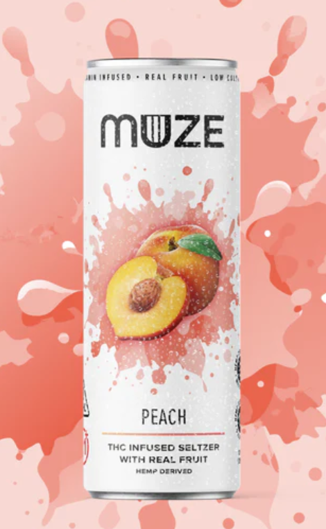 Photograph of product: Beverage | MUZE | Peach Seltzer | Single