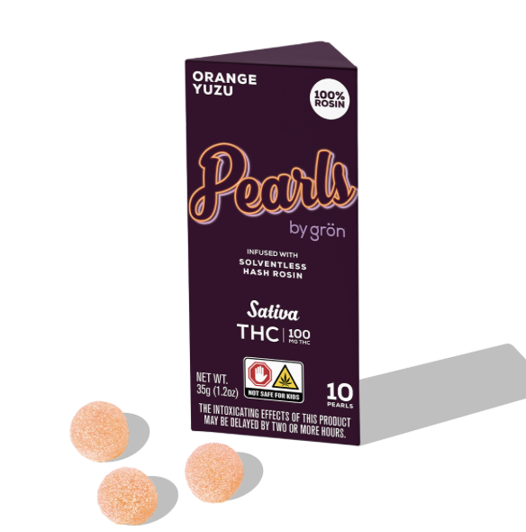 Photograph of product: Gron Orange Yuzu Pearls-Rosin- TH-oui Oui'd 100mg