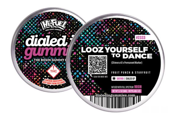 Photograph of product: Dialed In Blueberry Scone Oui'd Rosin Infused Gummies 100mg