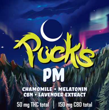 Photograph of product: Pucks PM 3:1 (CBD:TH-oui) Gummies 50mg