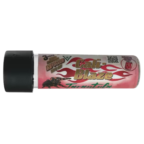 Photograph of product: Cali-Blaze Cherry Cola Hybrid Tarantula Infused Pre-Roll 3 Pack 3g