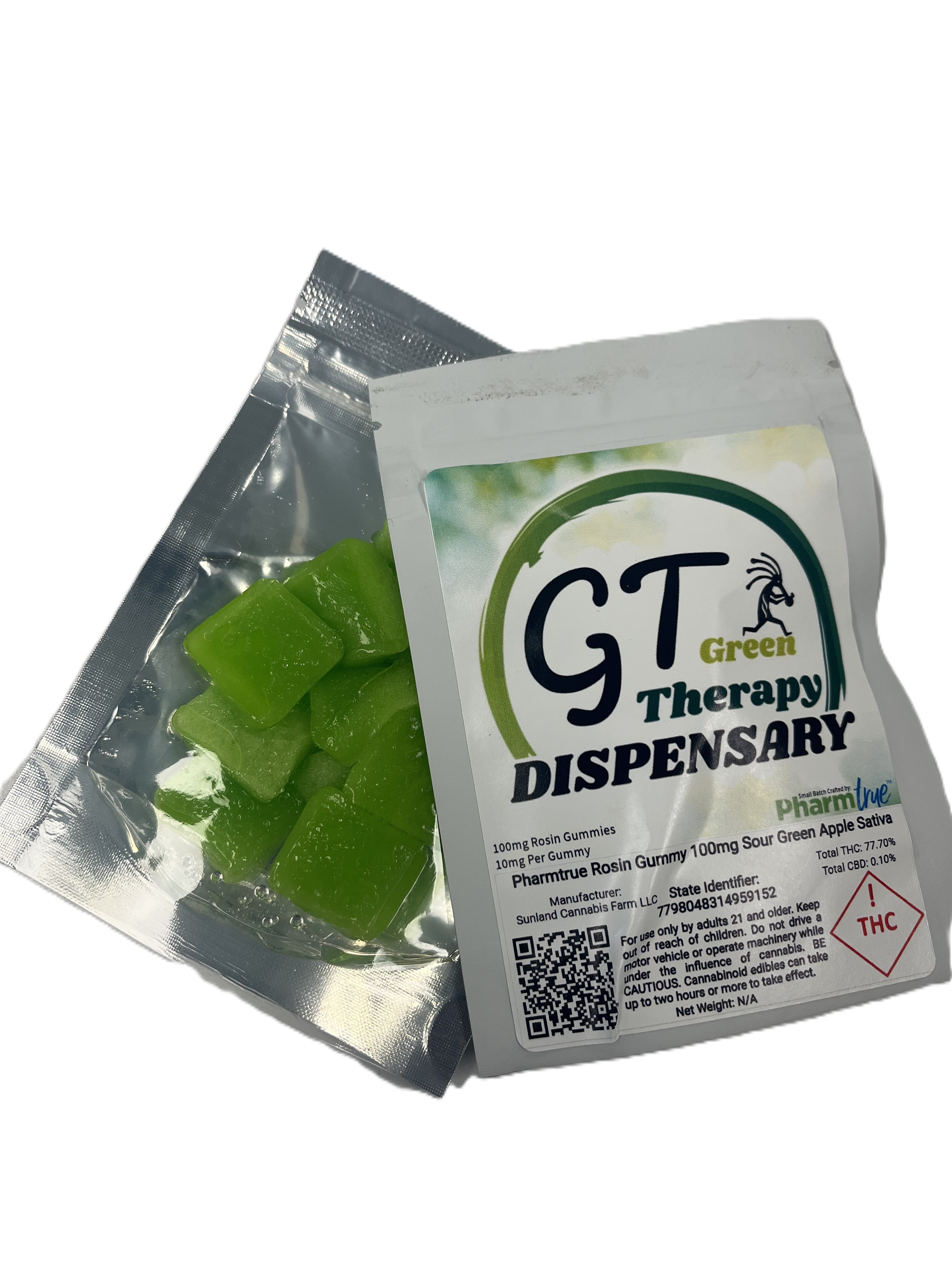 Photograph of product: Sour Green Apple Rosin Gummies | 100mg