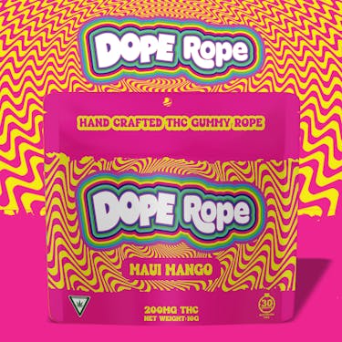 Photograph of product: Dope Rope - Maui Mango - 200 MG Nerd Rope