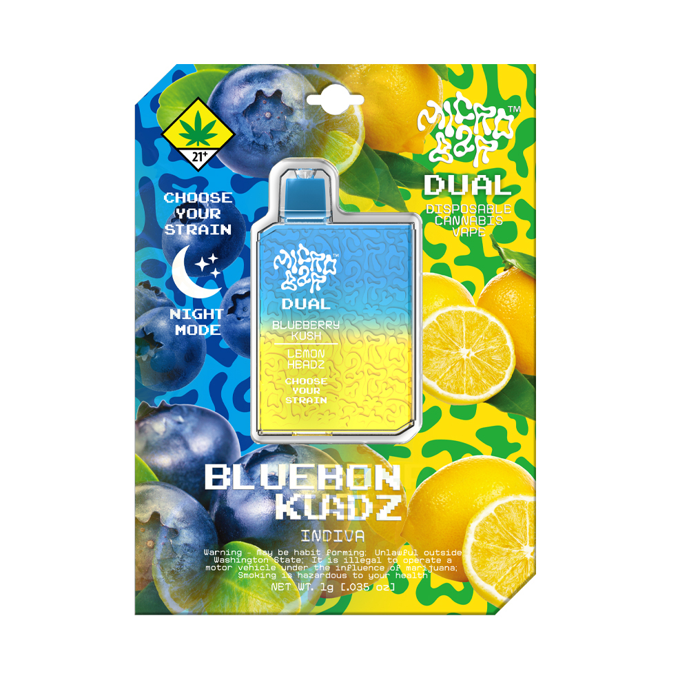 Photograph of product: Blueberry Kush  // Lemon Headz | Dual Disposable | 2 - 0.5g
