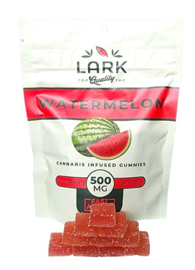 Photograph of product: 10mg Lark Gummies: Watermelon Fast Acting (50 pack) - High Speed Extracts