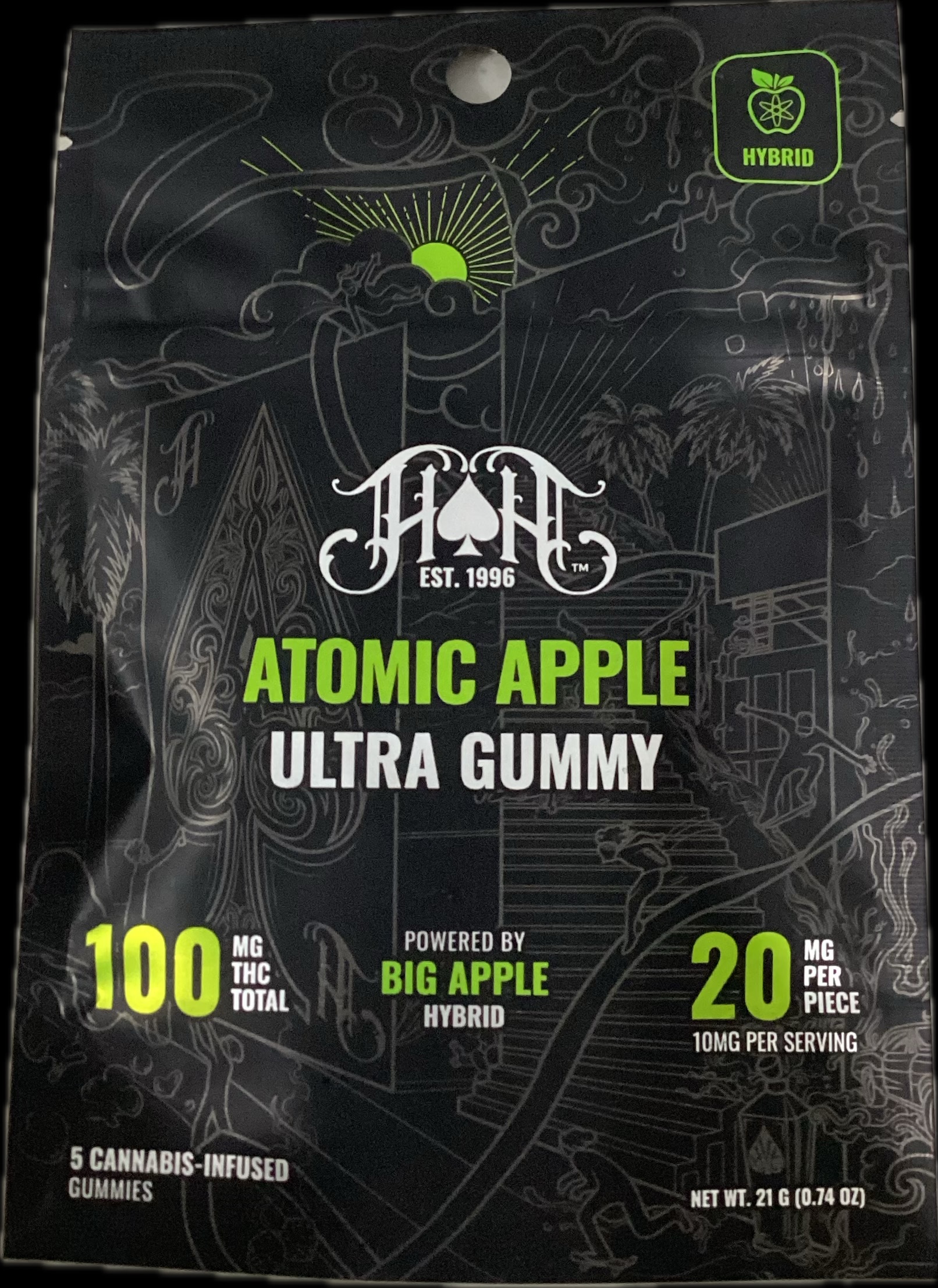 Photograph of product: Heavy Hitters | Gummies | Atomic Apple | 100mg