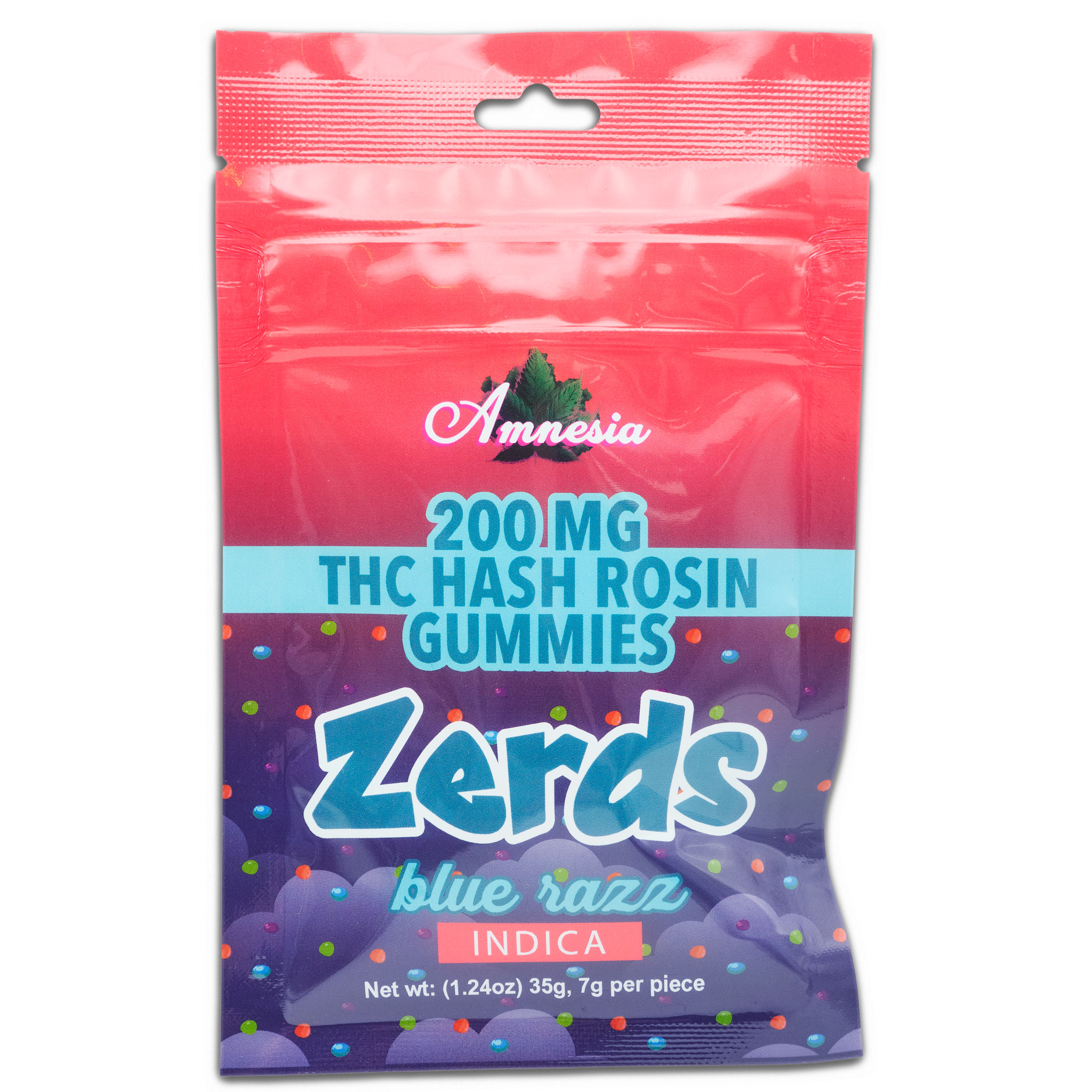 Photograph of product: Zerds | Blue Razz | 200MG au chocolat Rosin Gummies