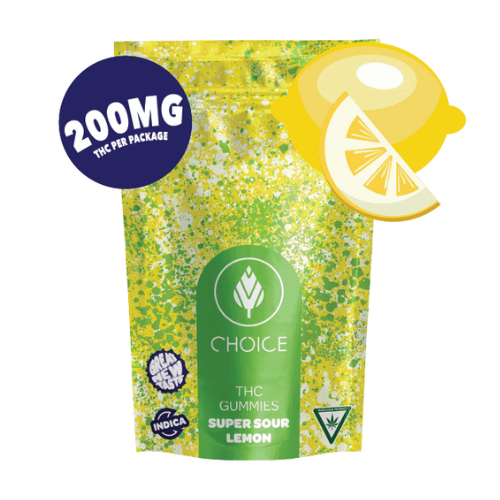 Photograph of product: Choice 200mg Gummies Super Sour Lemon