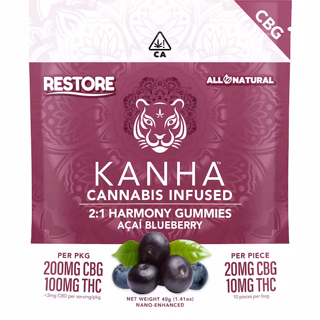 Photograph of product: Kanha Harmony 2:1 CBG:THC Gummies 5mg 20pc