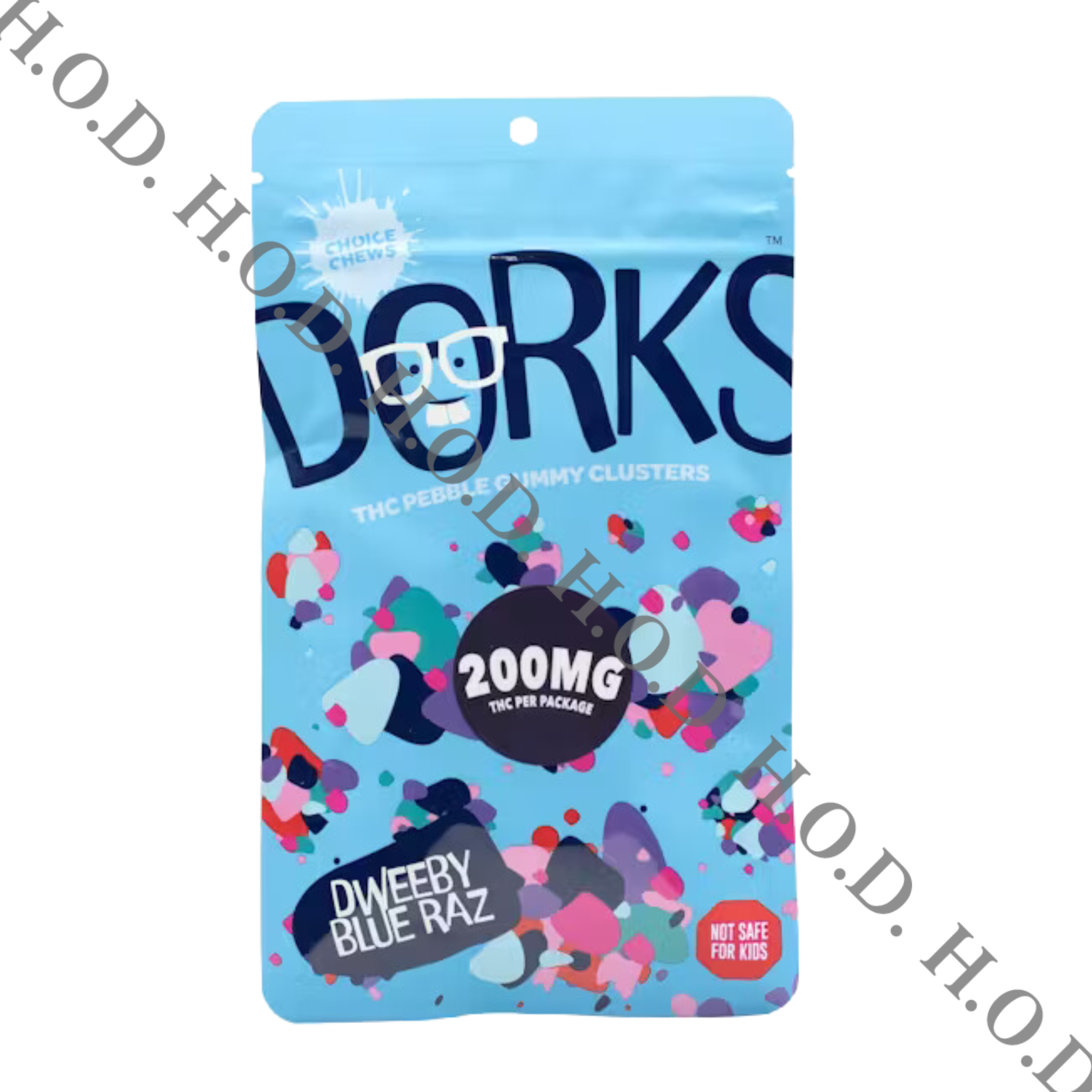 Photograph of product: Choice Dweeby Blue Raz Dorks Gummies 200mg