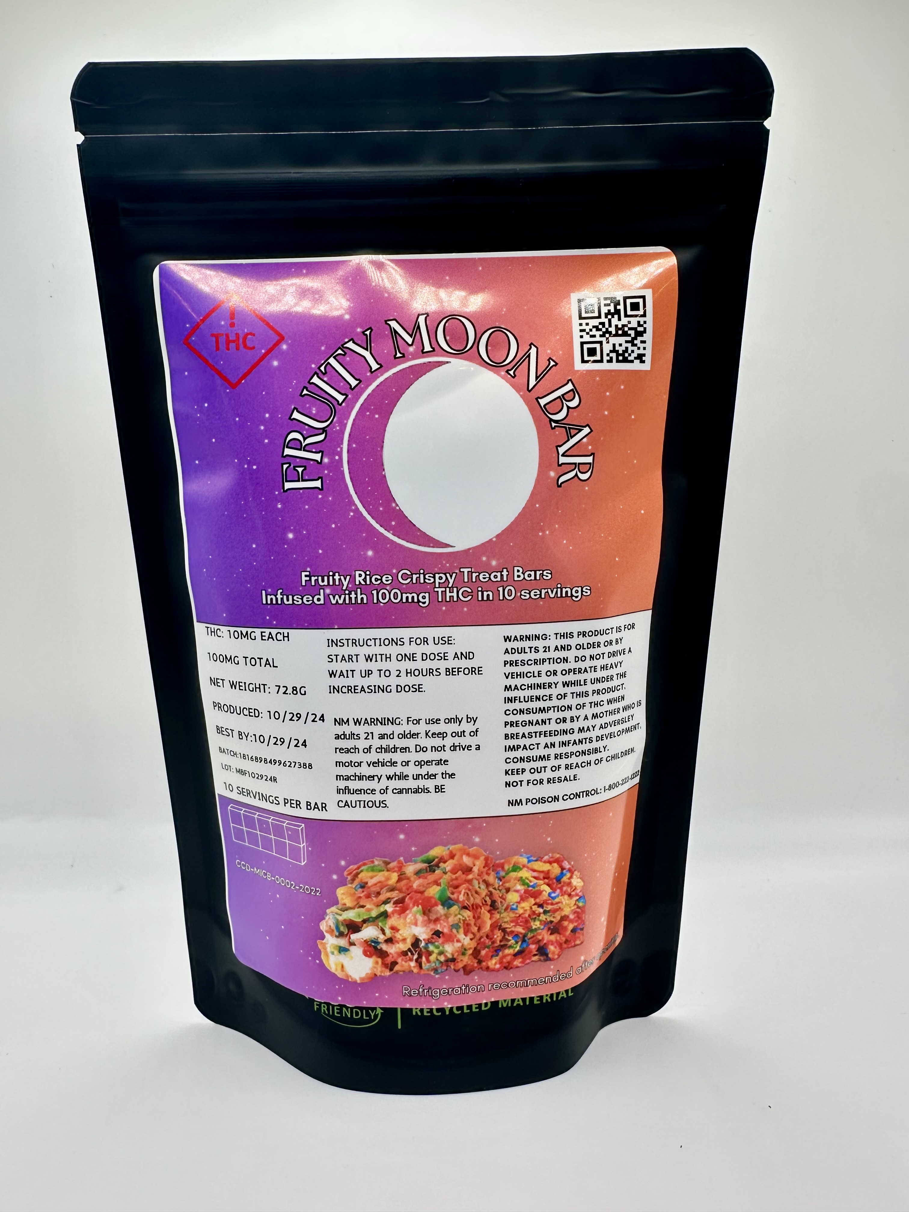 Photograph of product: Gm Fruity Moon Bar 100mg