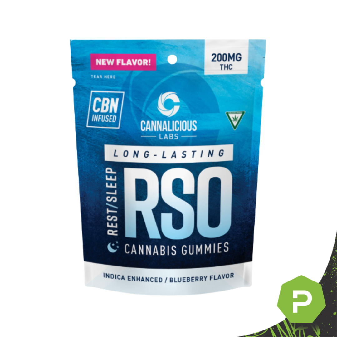 Photograph of Product: Cannalicious | 200mg RSO Rest Gummies | Blueberry