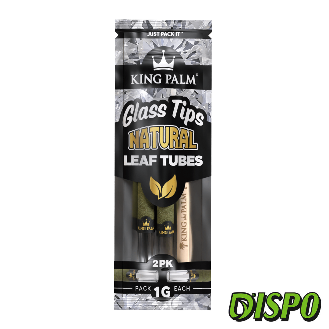 Photograph of product: King Palm Rolls Mini Natural Leaf w/Glass Tip 2pk
