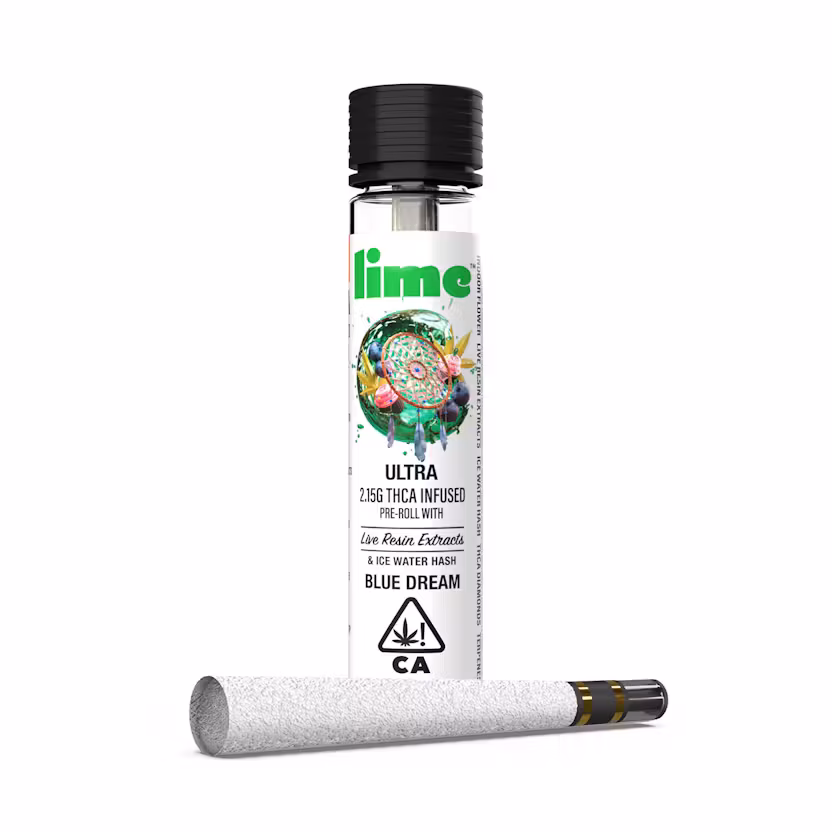 Photograph of product: Lime - Bubba Yum - Live Resin & au chocolat Infused Preroll 2.15g