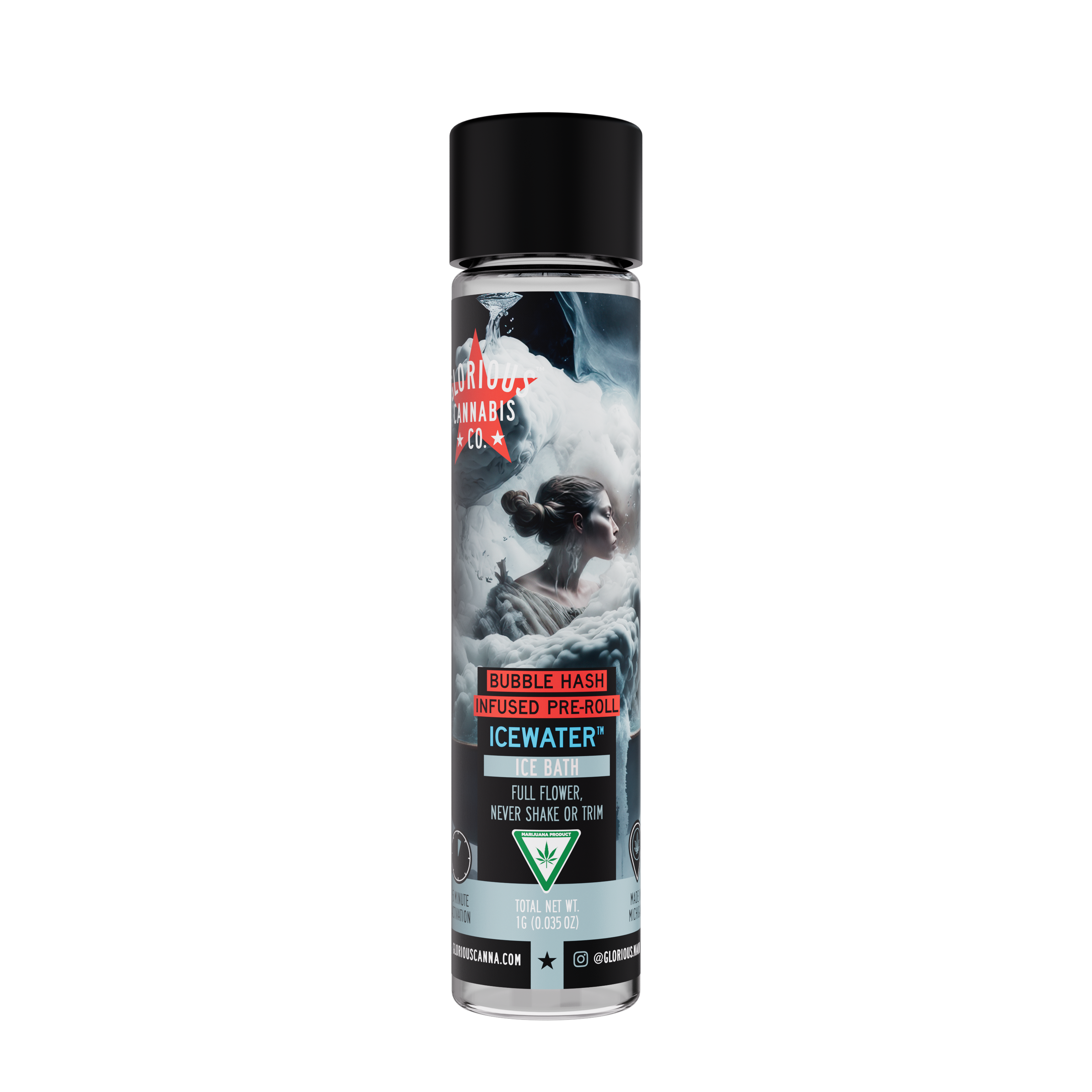 Photograph of product: Ice Bath Strain Art Series Bubble au chocolat Infused Pre-Roll | 1G