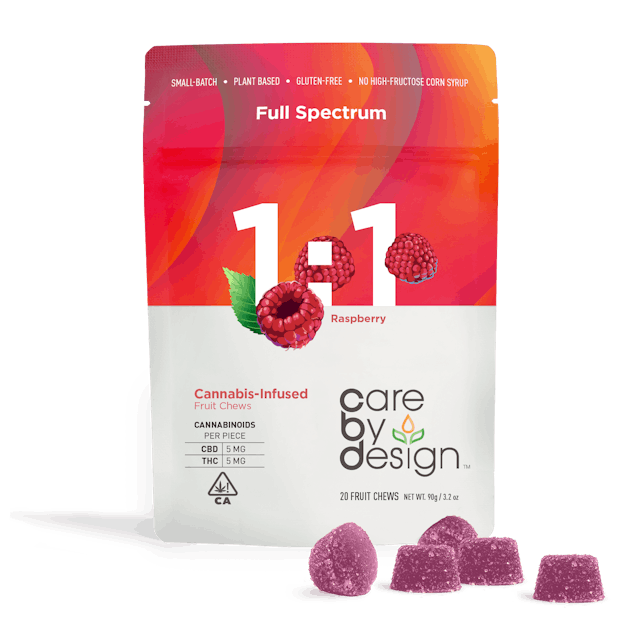 Photograph of product: Raspberry | 1:1 | 5mg x 20 Gummies