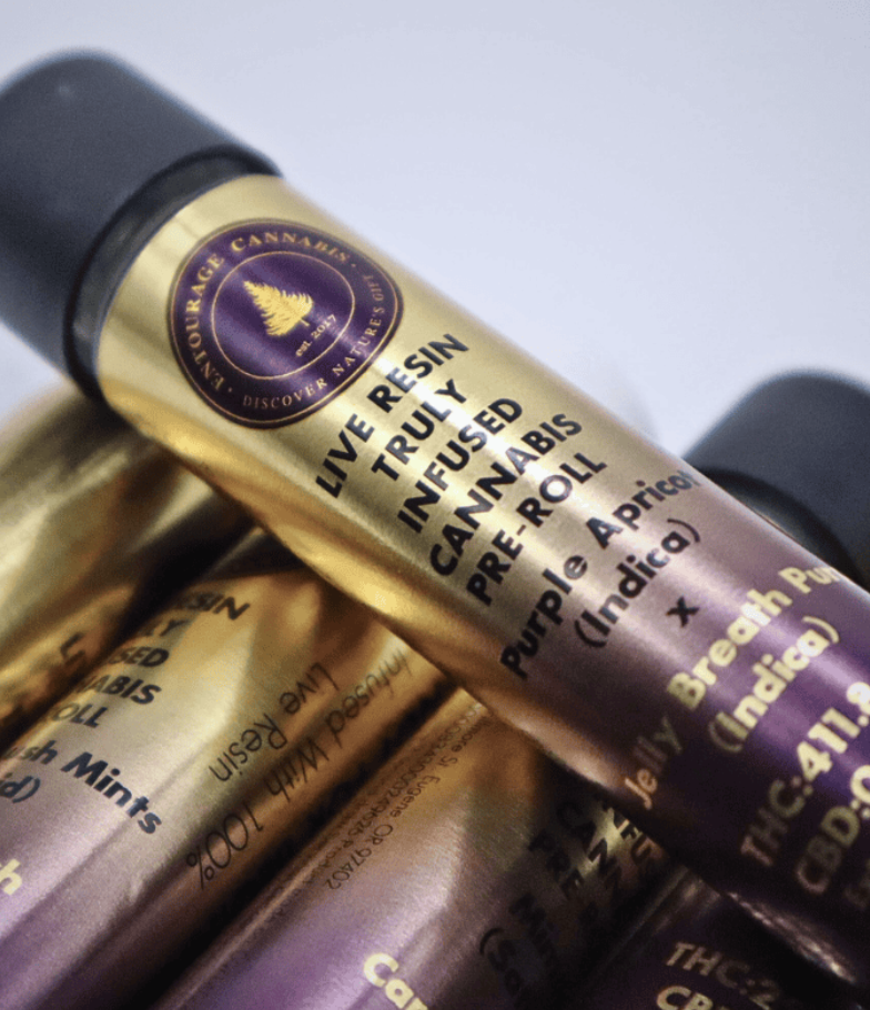 Photograph of product: Entourage Infused Pre-Roll | Sherbanger (H) x Ice Cream Paint (H)