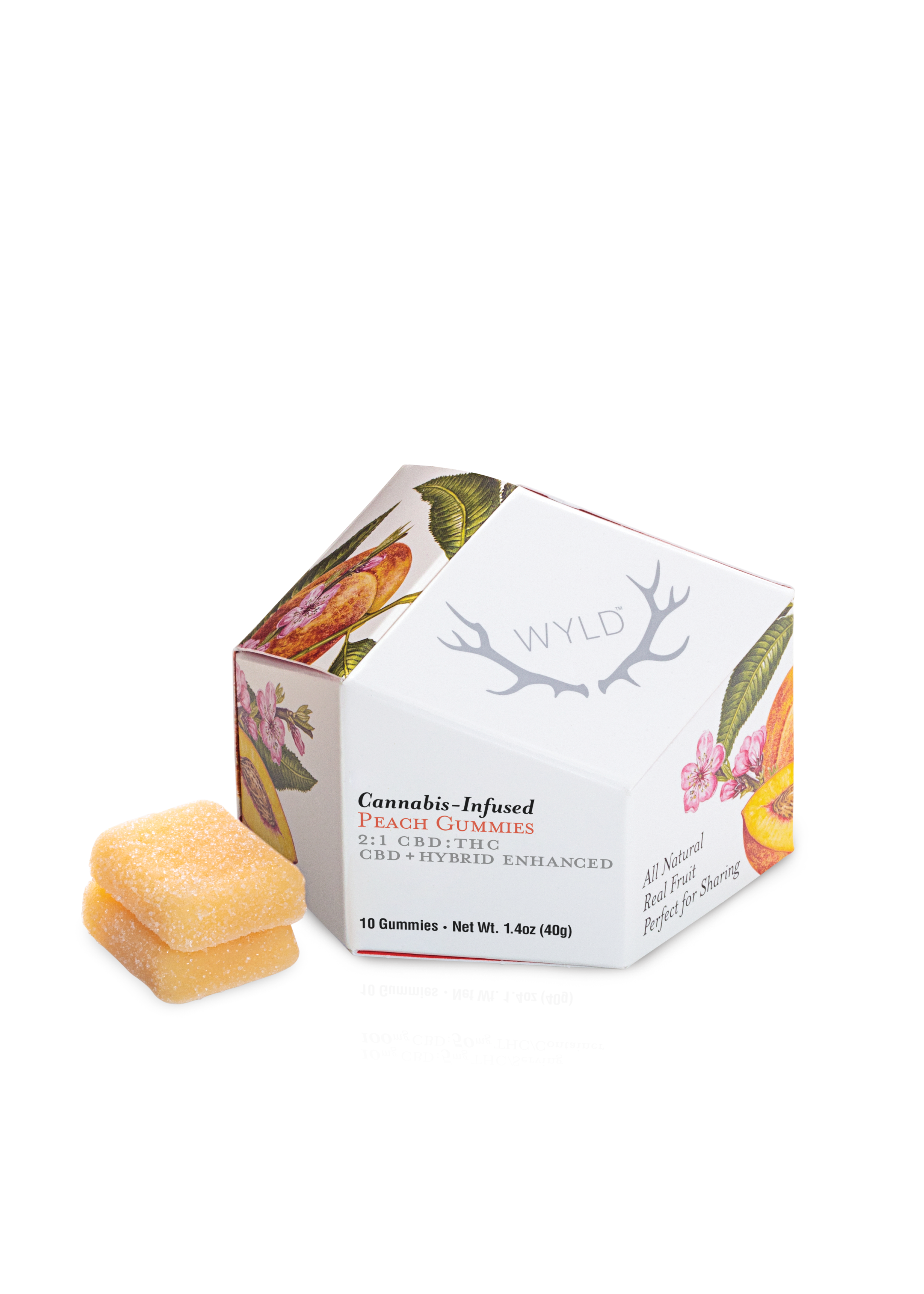 Photograph of product: Wyld  Peach- 10ct 2:1 (CBD:TH-oui) Gummies