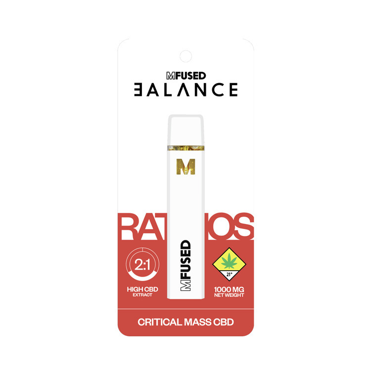 Photograph of product: Balance Ratios: 2:1 CBD Critical Mass - Distillate Disposable Cartridge