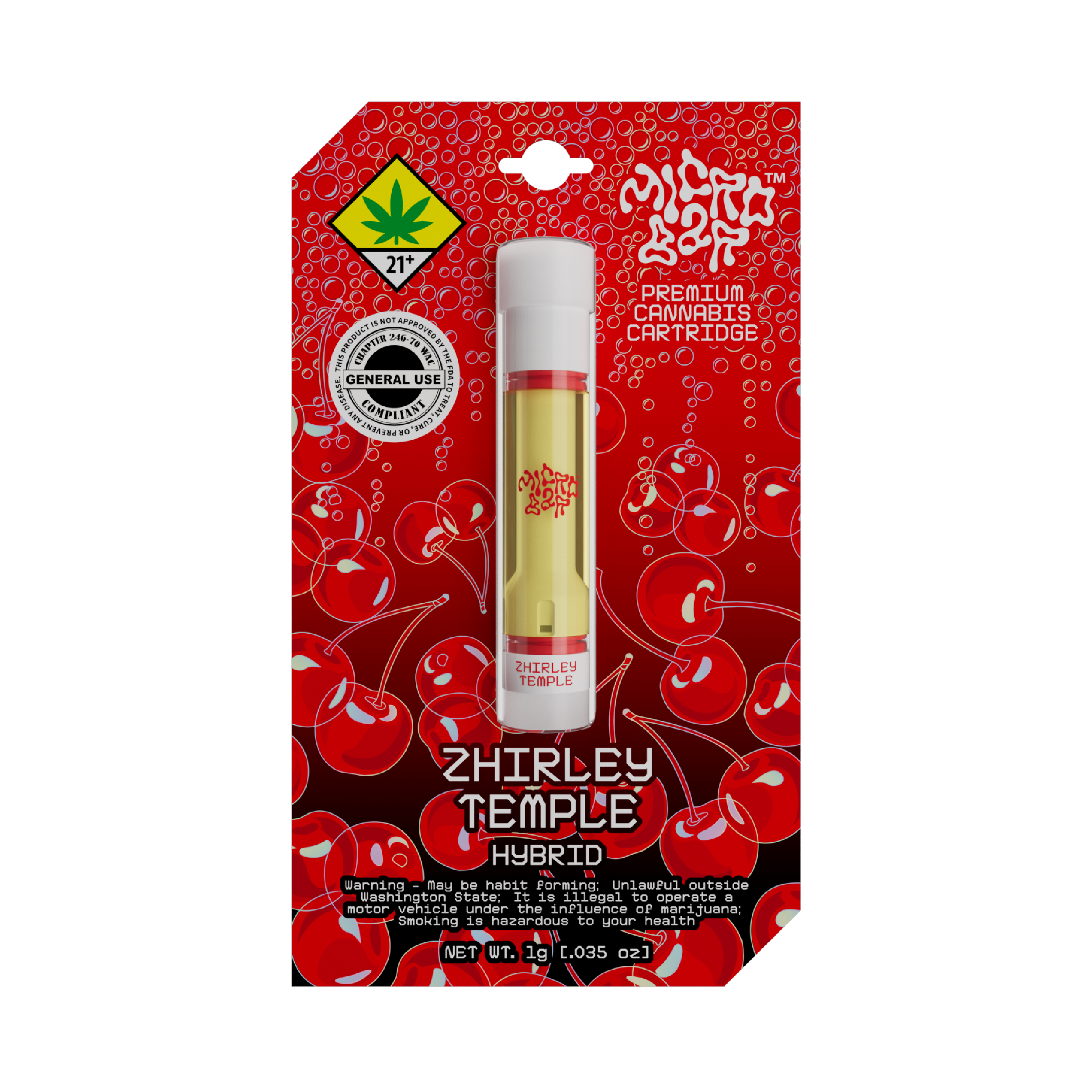 Photograph of product: Micro Bar - Zhirley Temple (H) - Vape - Distillate 510 - 1g
