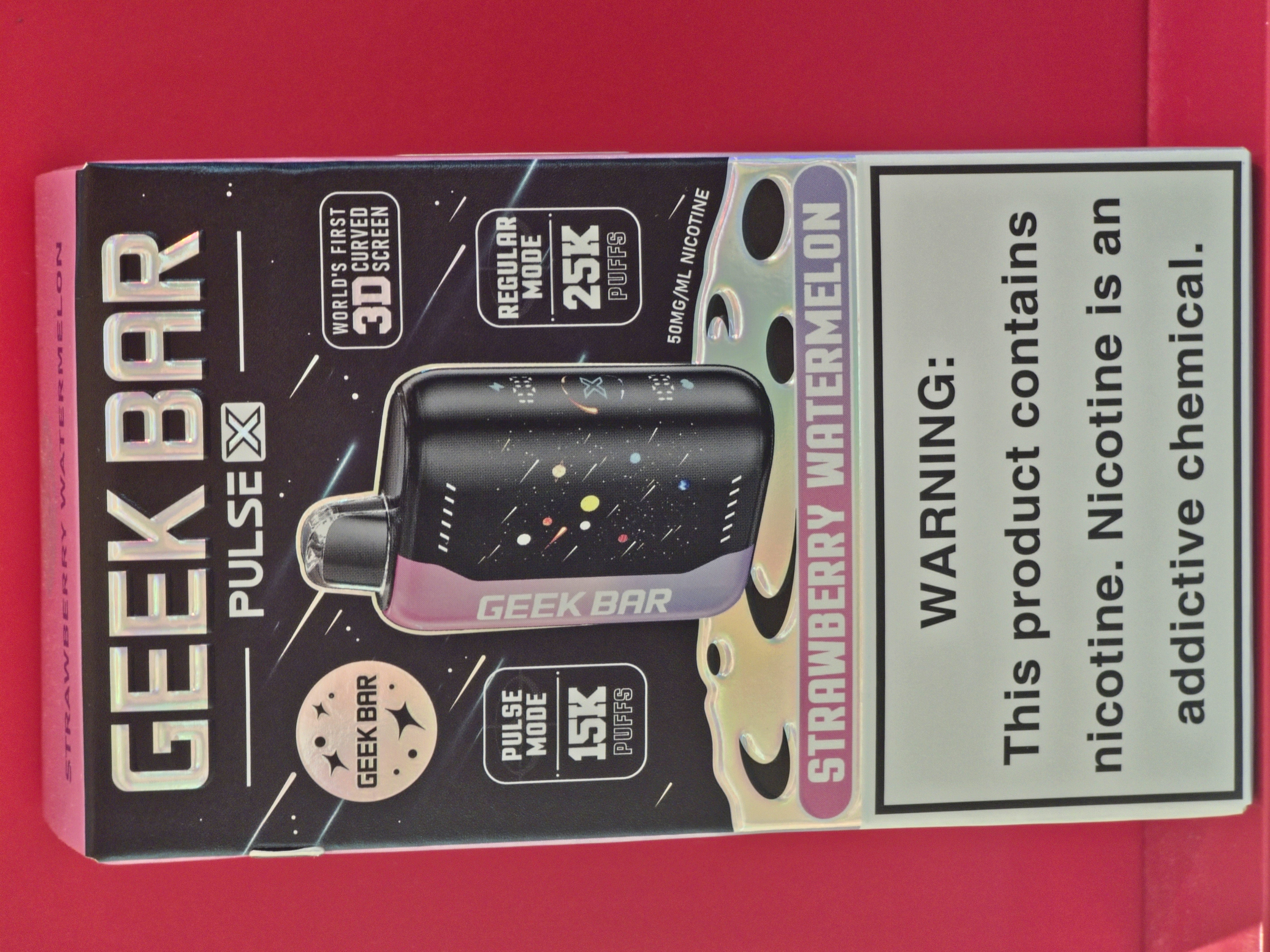 Photograph of product: Geek Bar | Pulse X | 25K  Puffs | Strawberry Watermelon | Nicotine Disposable
