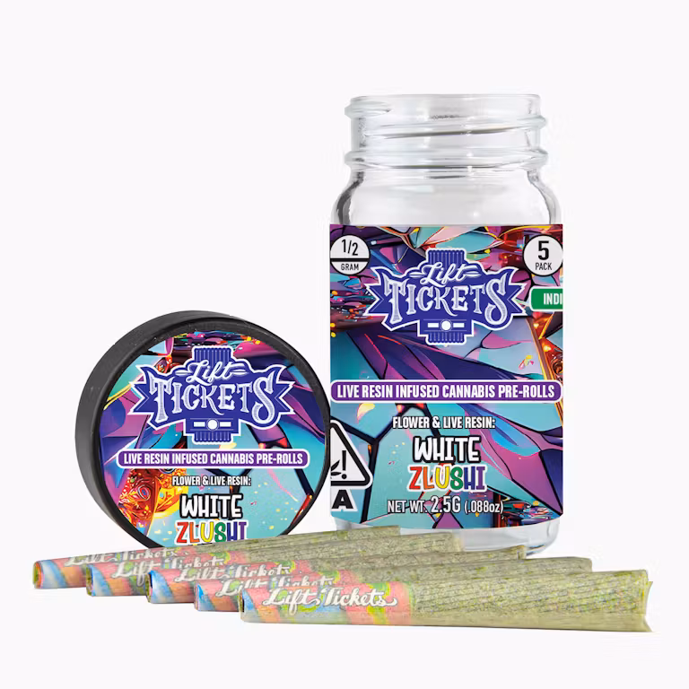 Photograph of Product: White Zlushi [I] (5pk) Infused Pre-Rolls | Lift Tickets