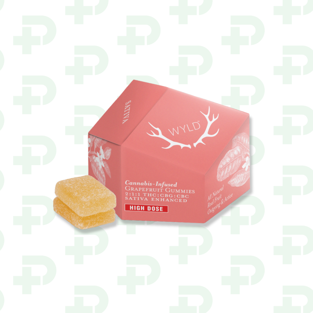Photograph of product: WYLD Gummies - Oui'd - Grapefruit 200mg TH-oui : 100mg CBC : 100mg CBG