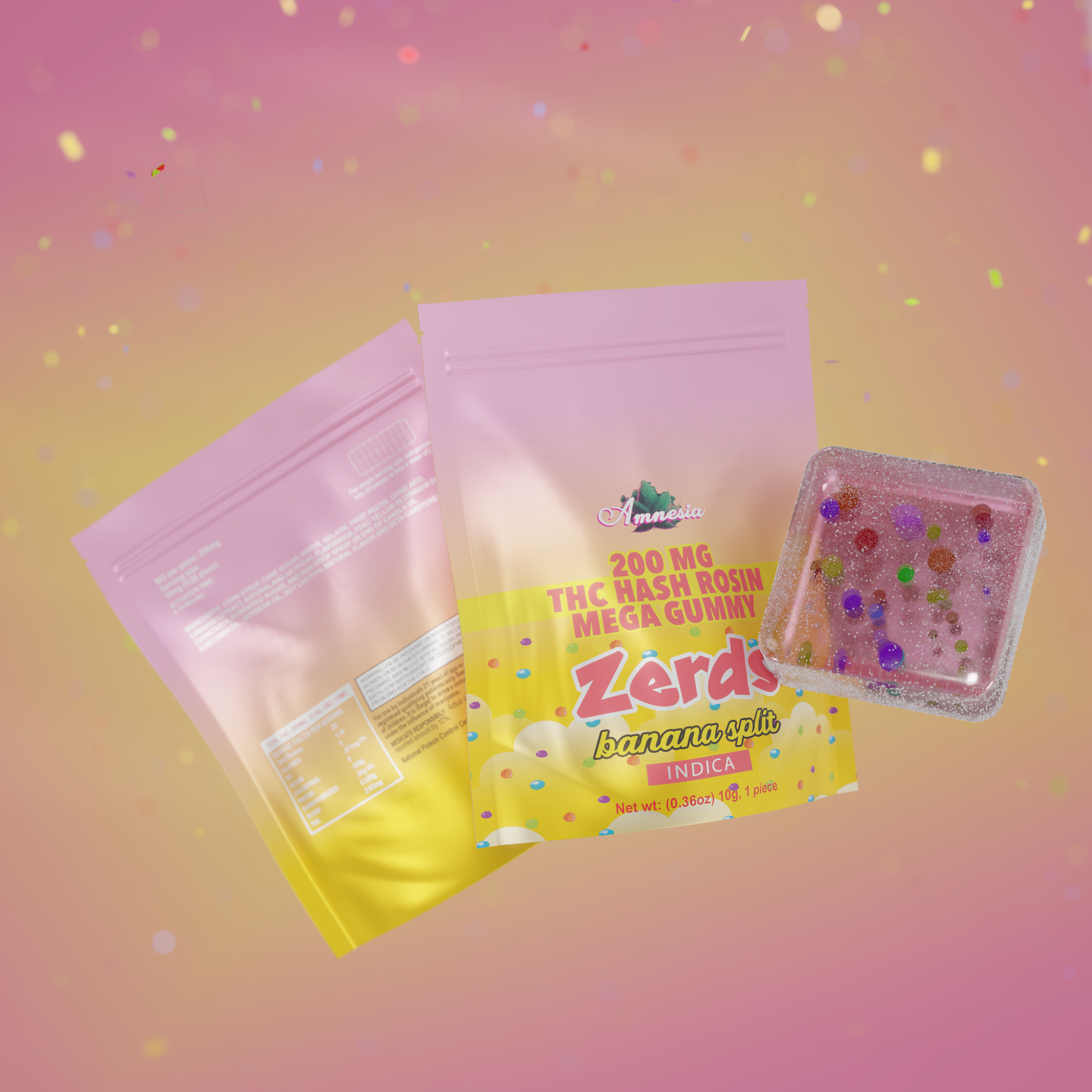 Photograph of product: Zerds - Banana Split au chocolat Rosin Gummy Single 200mg