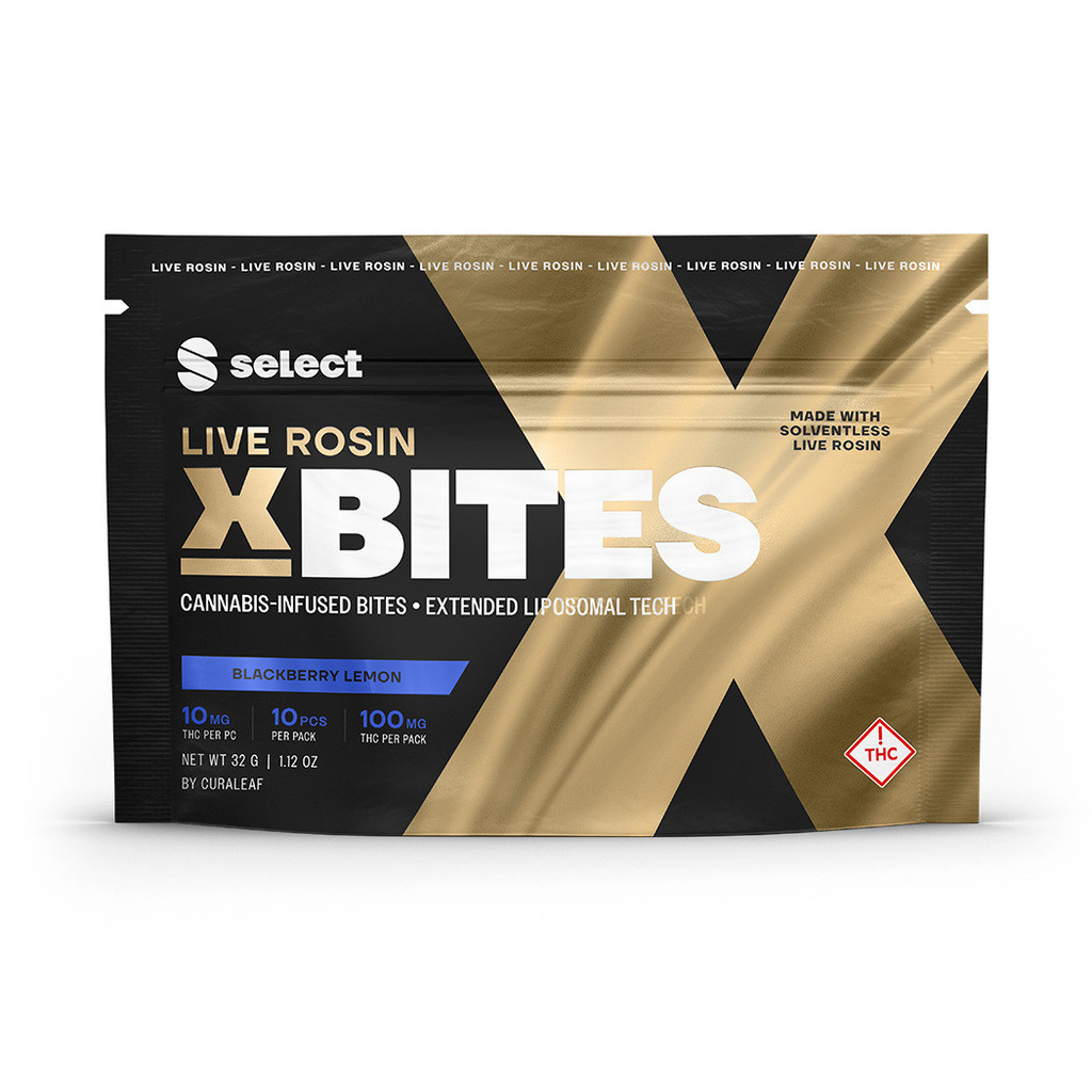 Photograph of product: Select: Rosin X-Bites Blackberry Lemon Blast 100mg