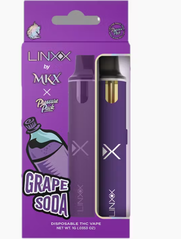 Photograph of product: MKX Linxx - Disposable 1g - x Pressure Pack - Grape Soda