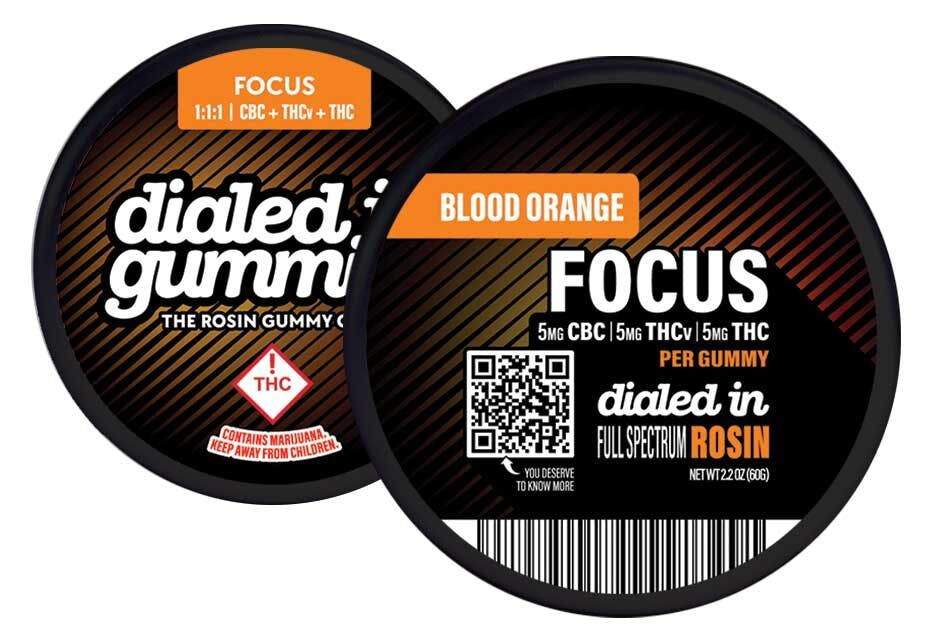 Photograph of product: Focus (S) - (1:1:1 CBC:TH-oui:TH-ouiv) 100mg Rosin Gummies - Dialed In