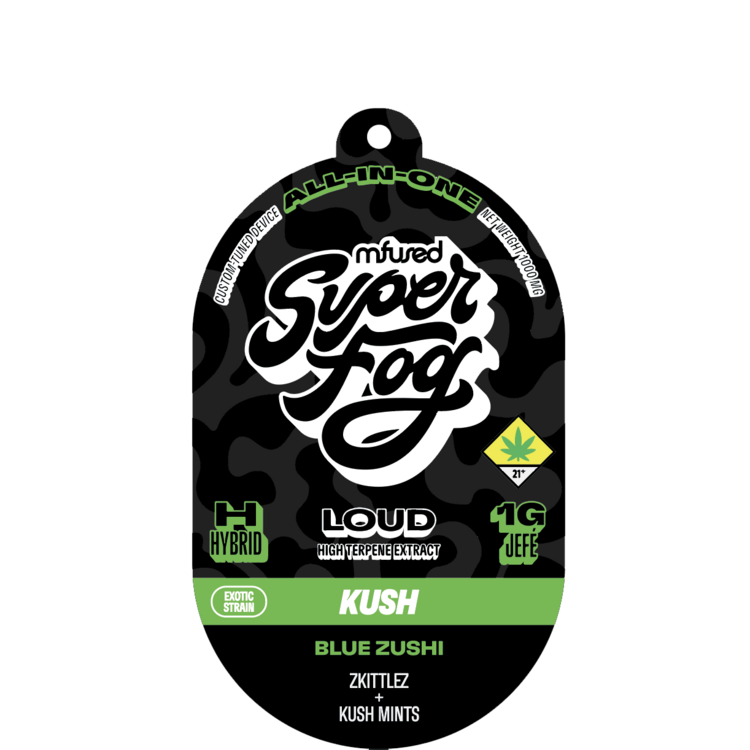 Photograph of product: Super Fog Loud Jef Blue Zushi Disposable VAPE