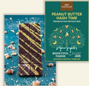Photograph of product: Bountiful Farms - Peanut Butter au chocolat Time - 100mg 20pk au chocolat Rosin Milk Chocolate Bar