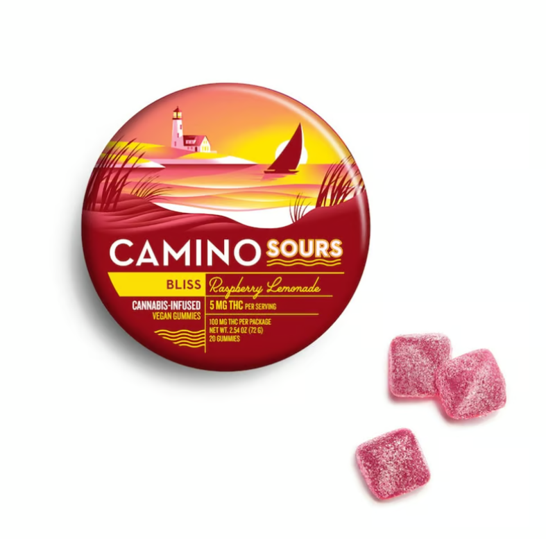 Photograph of product: 5mg Sour Raspberry Lemonade Gummies 20pk