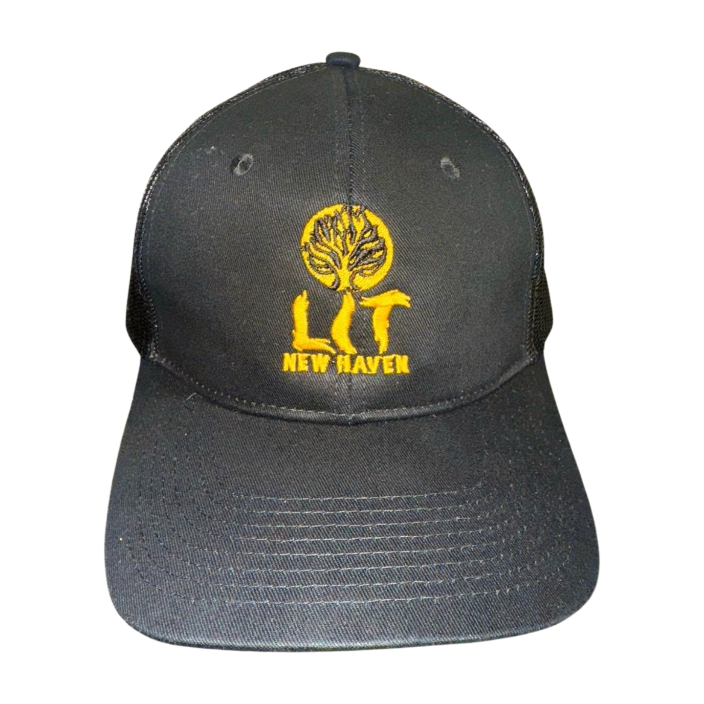 Photograph of product: LIT | Trucker Hat | Black/Gold