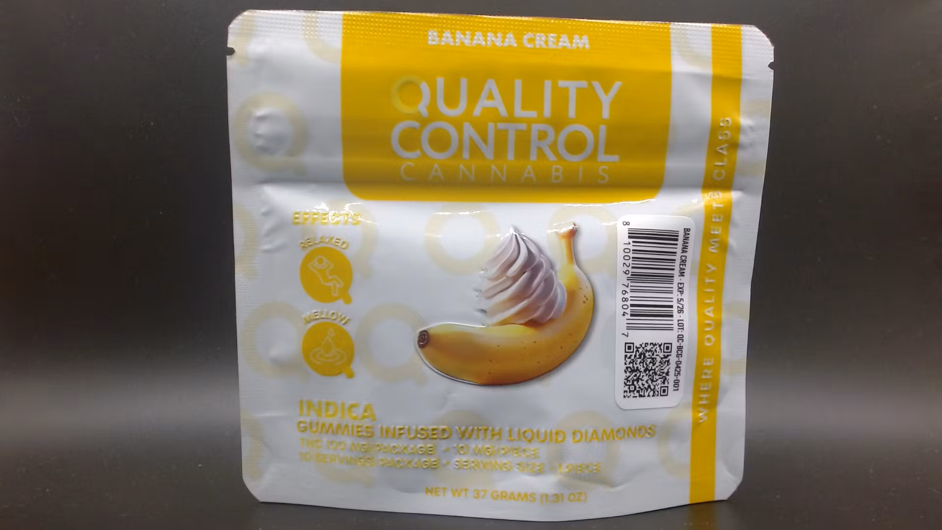 Photograph of product: Quality Control | Banana Cream | 100MG Gummies