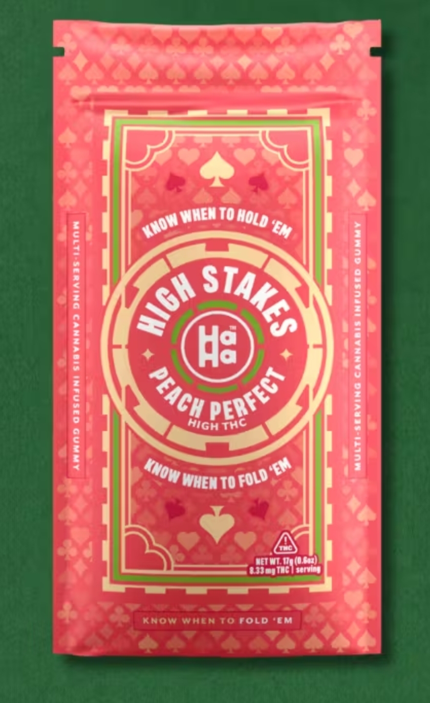 Photograph of product: (11821) HaHa HS Peach Gummy 100mg 2pk(50mg each)