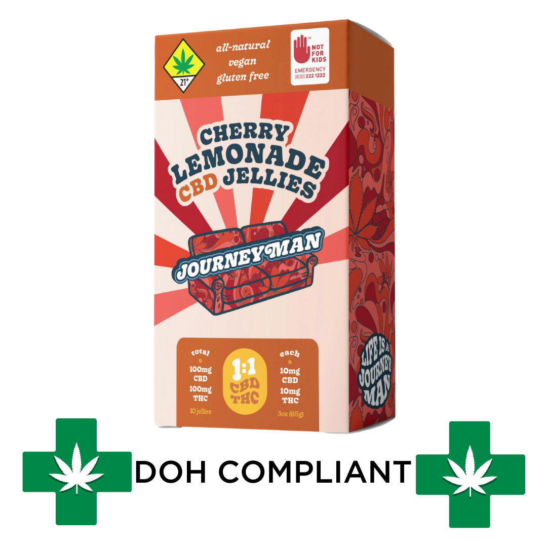 Photograph of product: DOH | Cherry Lemonade 1:1 CBD Jelly Chews | 10pk