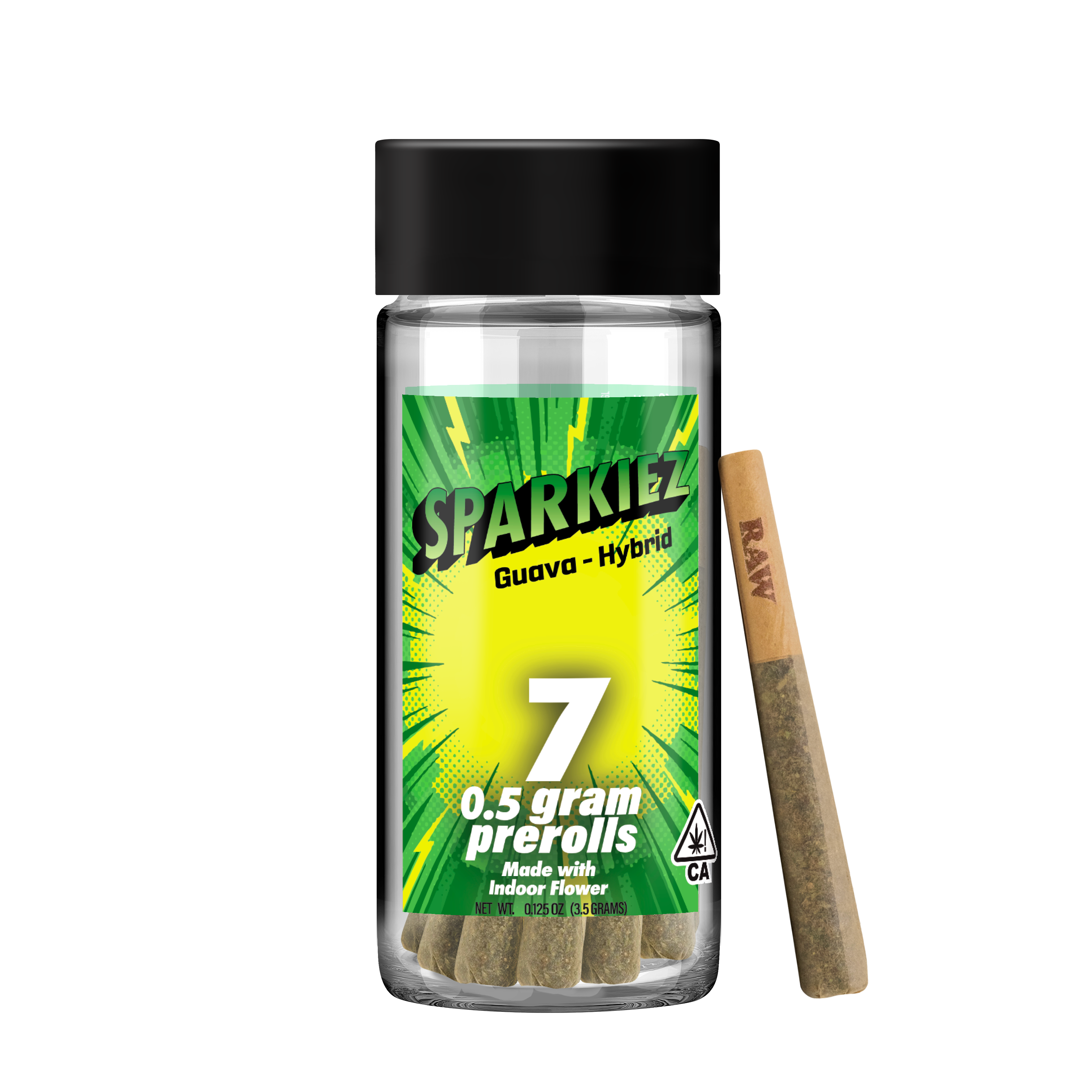 Photograph of product: Guava Hybrid Preroll 7-Pack by Sparkiez