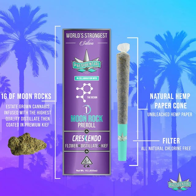 Photograph of product: MoonRock x TH-ouiDesign Preroll| Crescendo - 1g - Presidential - 