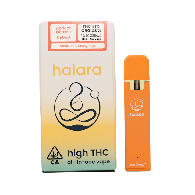 Photograph of product: Apricot Octane High THC AIO Vape Pen (1g) - Apricot Octane 1g AIO Vape Pen