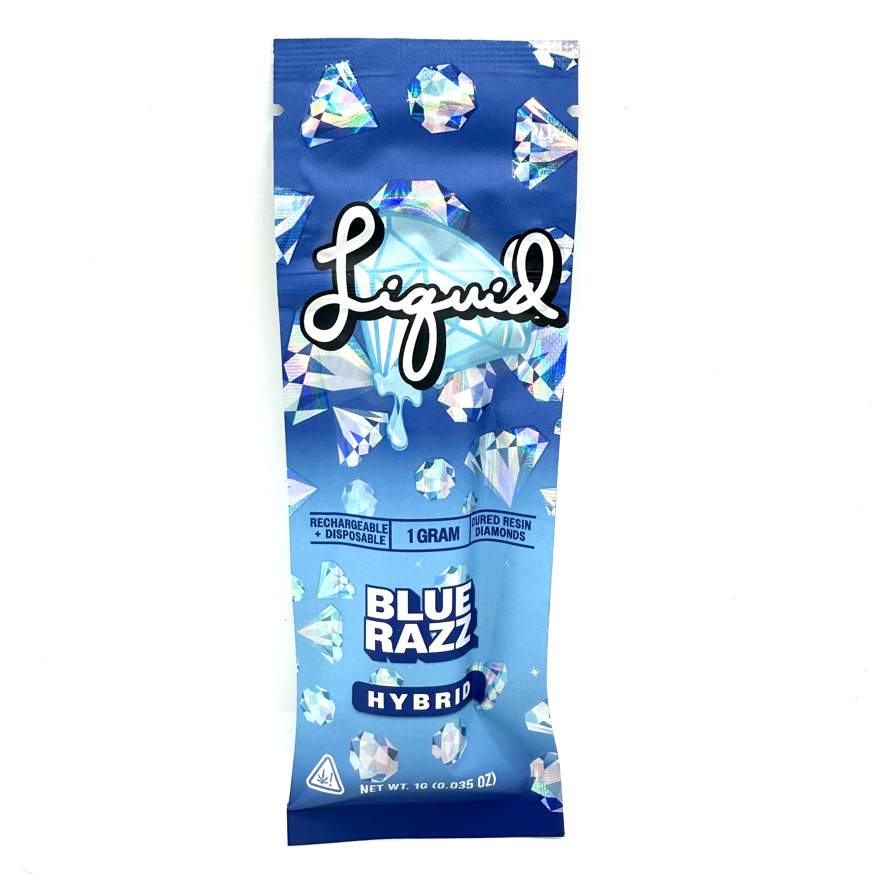 Photograph of product: Blue Razz Cured Resin Diamond Disposable Hybrid | Liquid