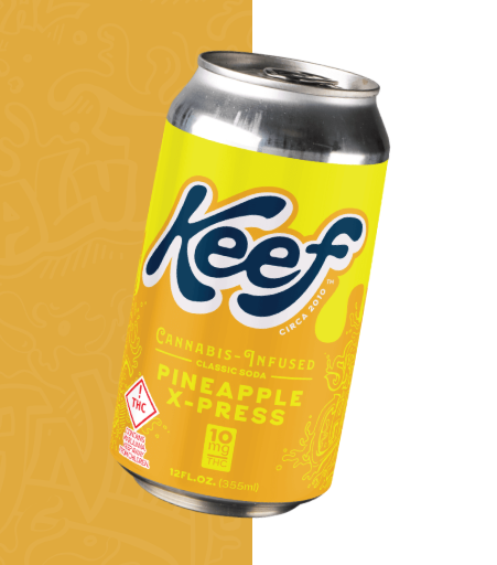 Photograph of product: Keef Oui'd | Pineapple X-press | Infused Soda 10mg