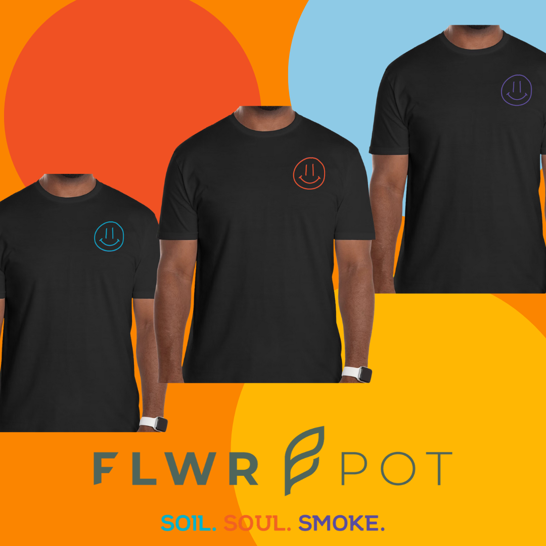 Photograph of product: FLWRpot | T Shirt Smiley Face Blue