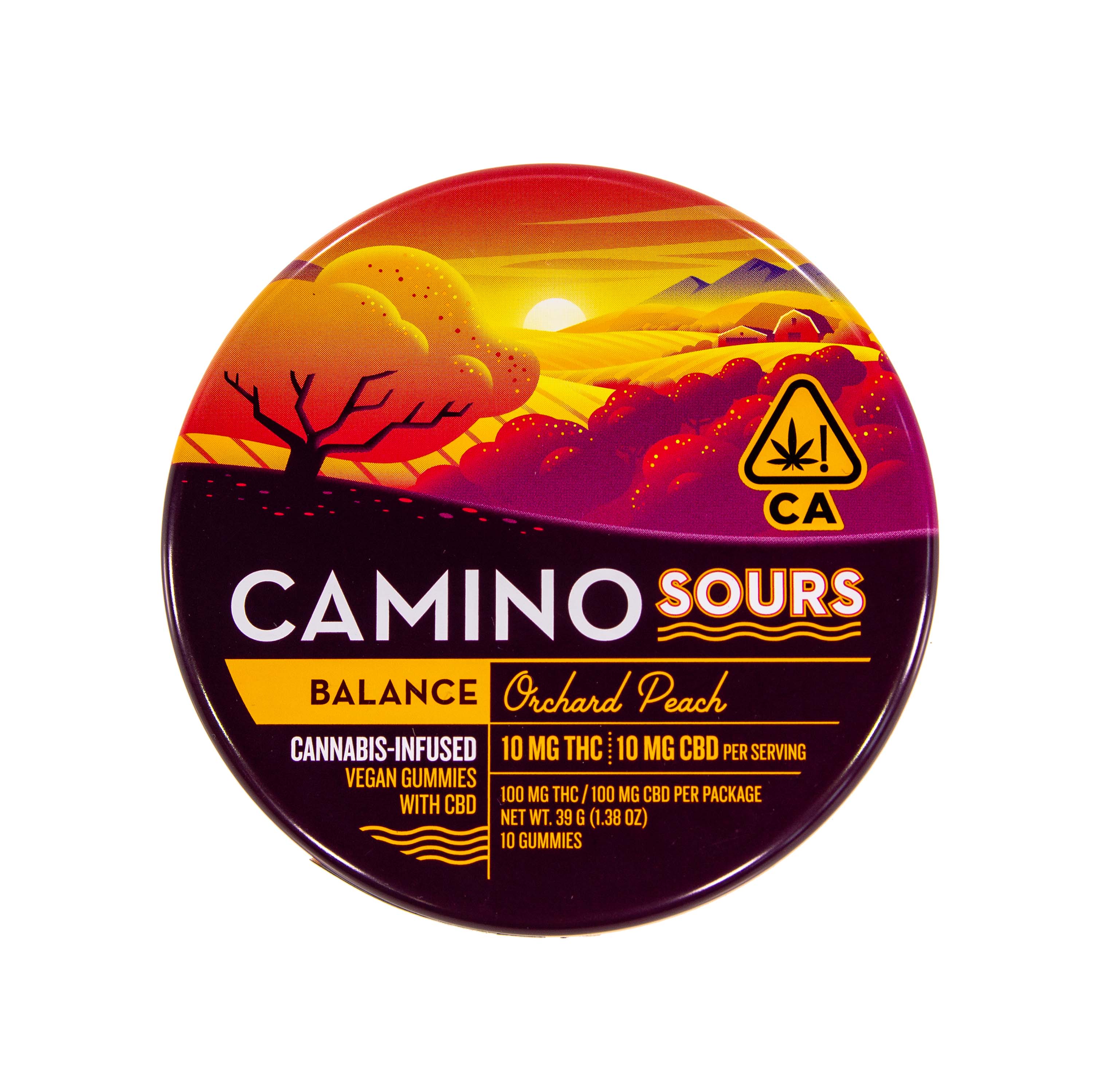 Photograph of product: Camino | Orchard Peach Gummies (1:1 THC:CBD - 200mg Total)