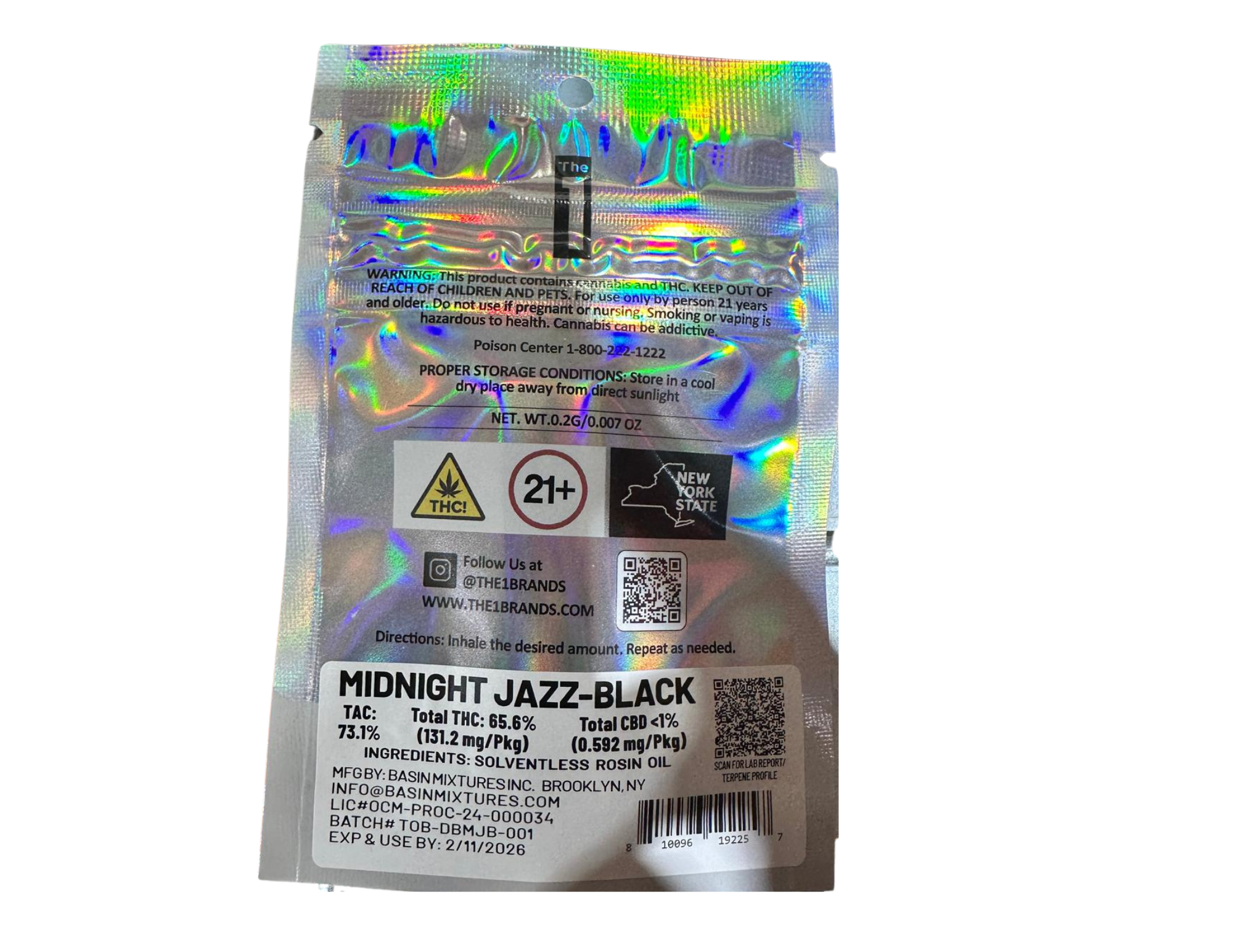 Photograph of Product: DabGo - Mini One Midnight Jazz Live Rosin Disposable