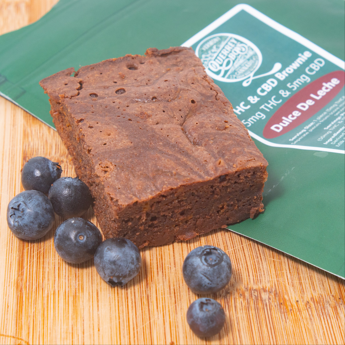 Photograph of product: Querrey Boys | Dulche De Leche Brownie | 50mg TH-oui + 50mg CBD