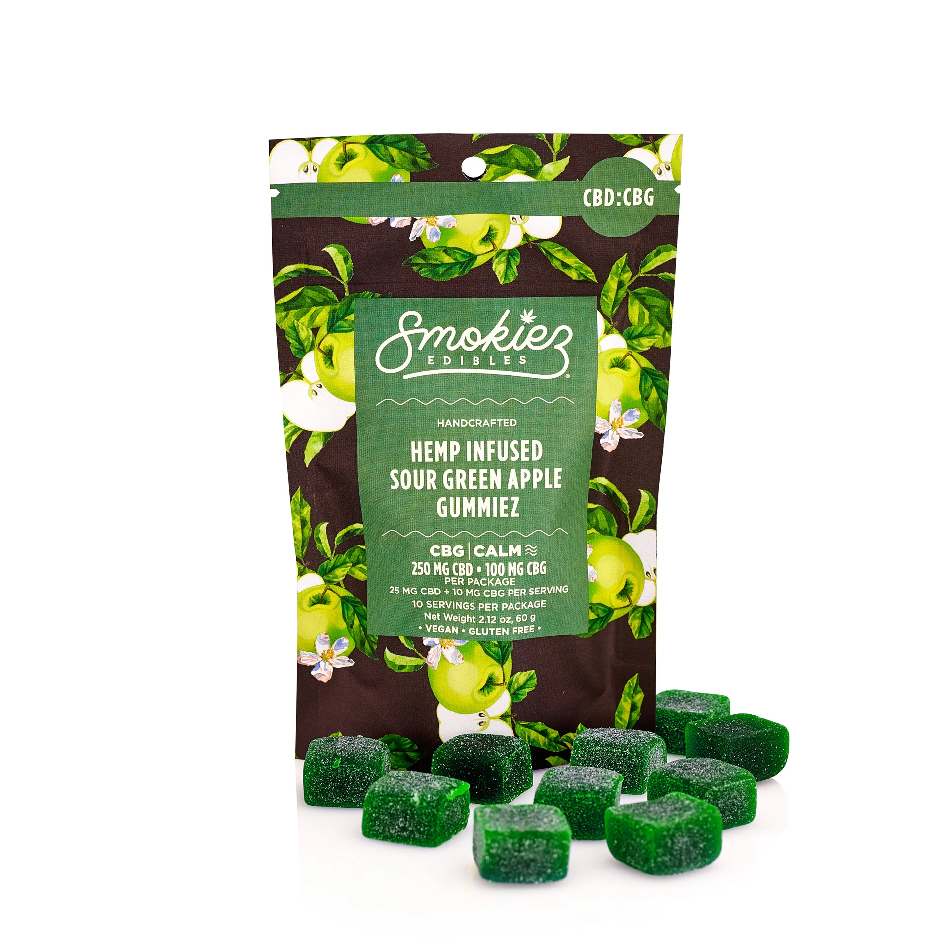 Photograph of product: Smokiez - Sour Green Apple - 1:1 TH-oui/CBG - Gummy - 10ct - 200mg