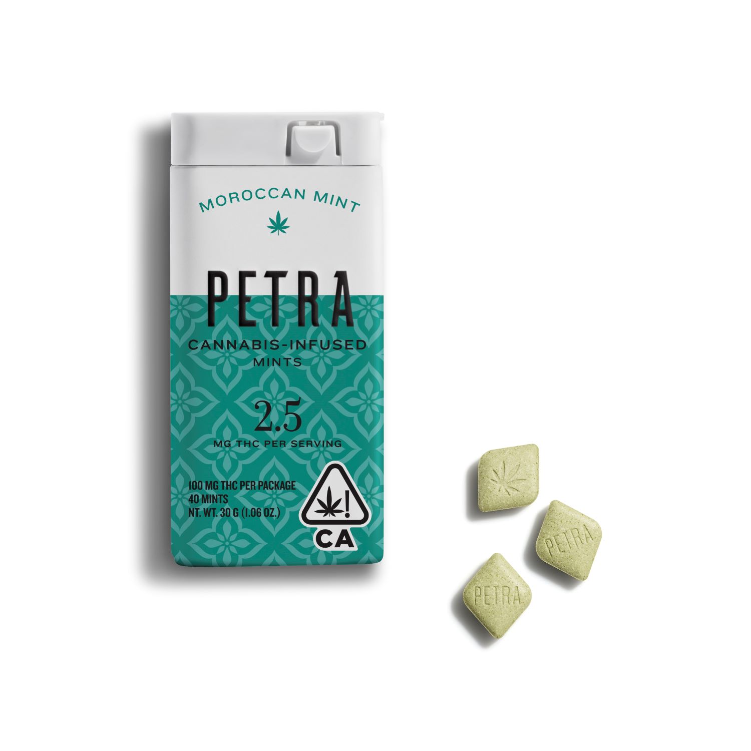 Photograph of product: Petra Mints - 100mg - 40ct - Moroccan Mint